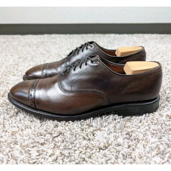 Allen Edmonds Fifth Avenue Leather Cap Toe Oxford Dress Shoes Men's 9 D Brown